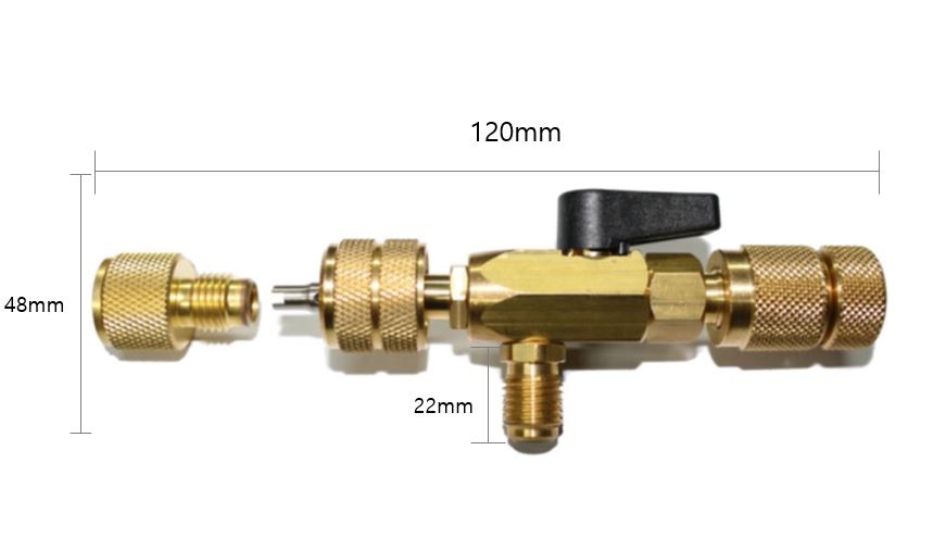 ELANMAX bypass core removal valve R22, R410 combination