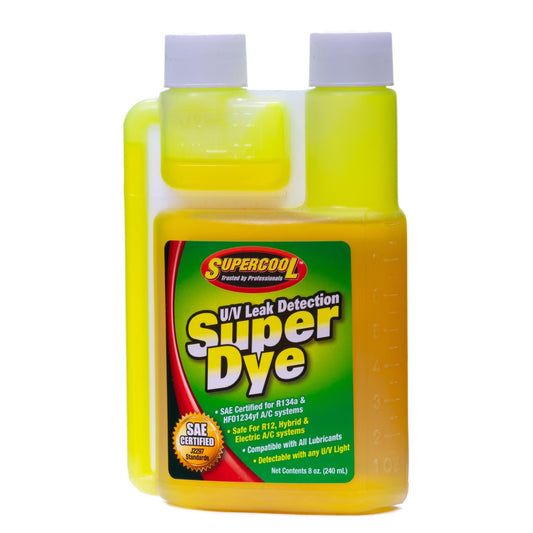 Supercool automotive fluorescent dye 8oz USA Supercool fluorescent fluid for electric vehicle hybrid use 22816